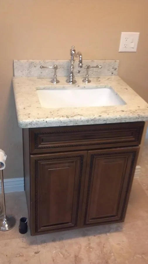 Finished bathroom vanity for Gas Leak Detection in Miami Lakes